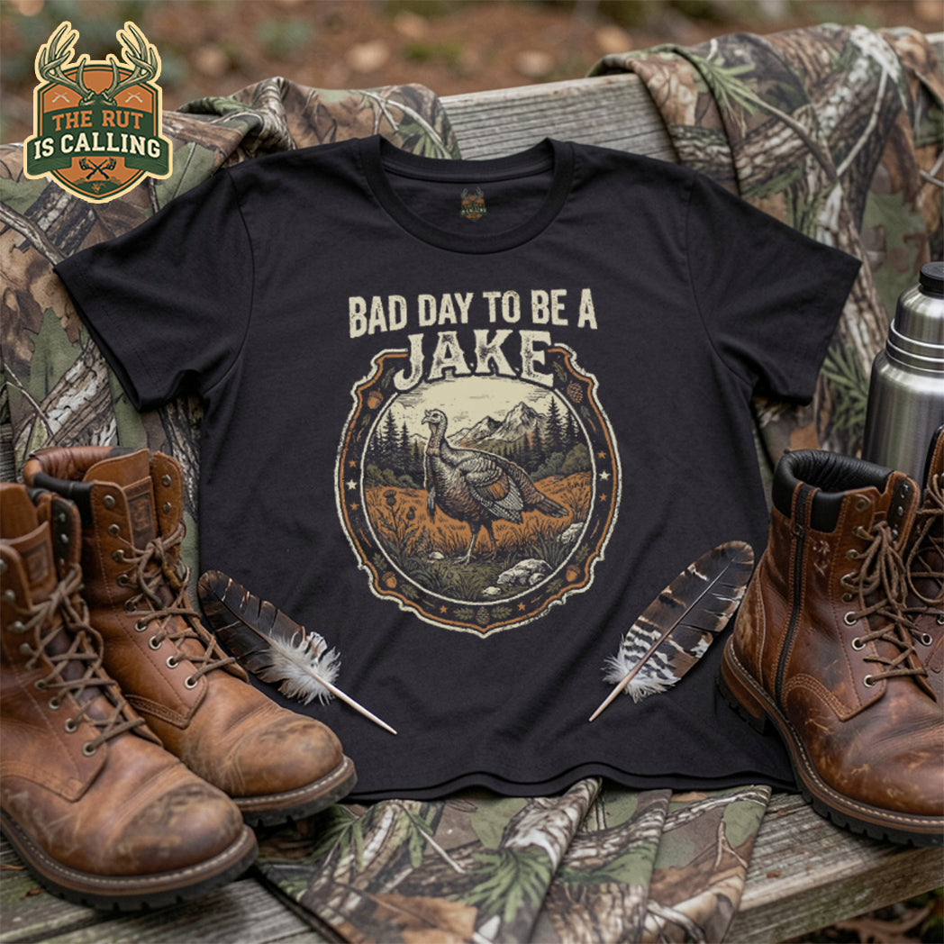 Bad Day to Be A Jake Turkey Season Hunting Vintage Badge T-Shirt