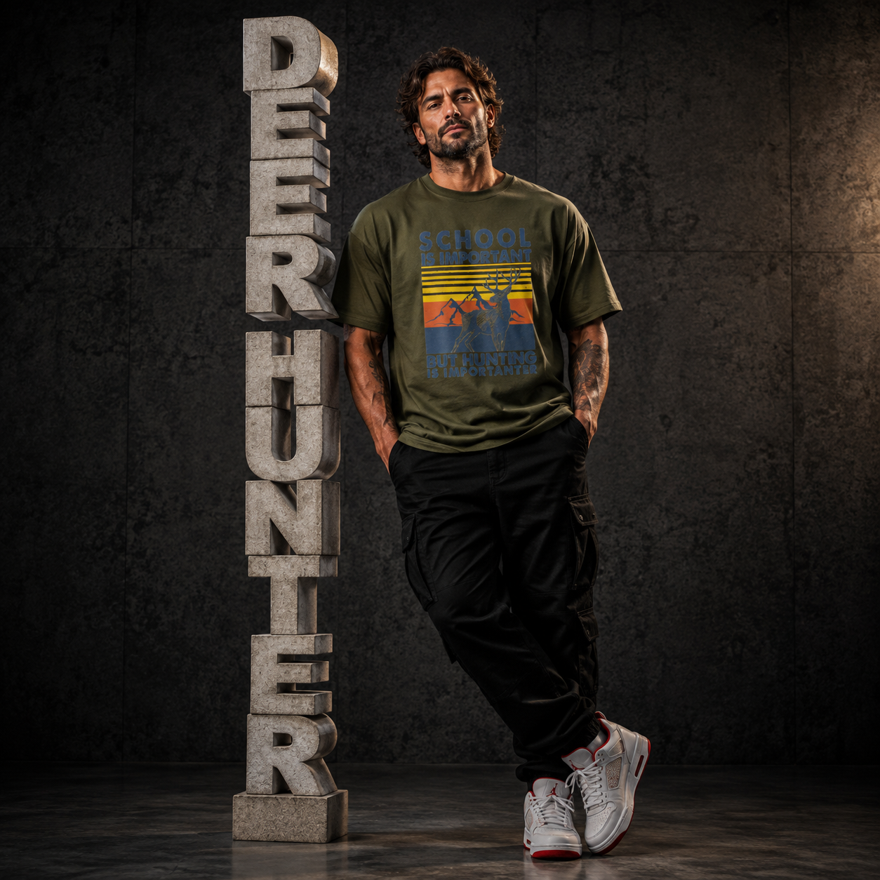 School is Important But Hunting is Importanter Deer Hunting T-Shirt