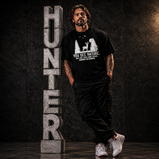 Gifts for Hunters Men You See Nature Funny Deer Hunting T-Shirt