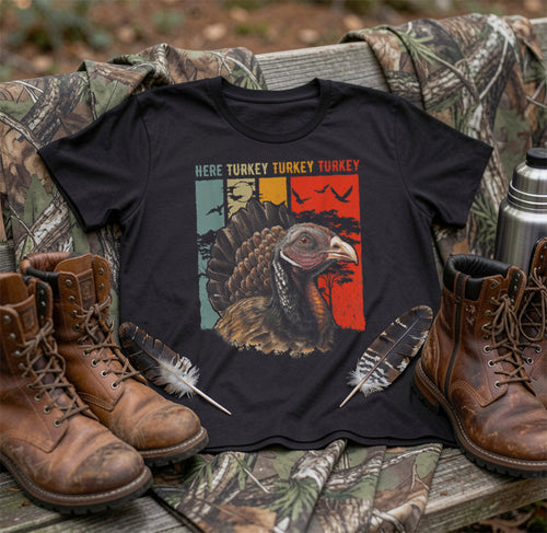 Vintage Animal Here Wild Turkey Turkey Turkey Hunting Season T-Shirt