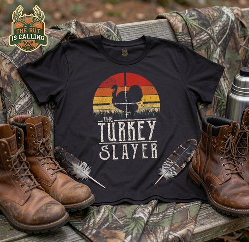 Vintage Sunset Retro Style Turkey Hunting Turkey Slayer T-Shirt