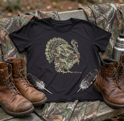 Wild Turkey Camouflage Camo Turkey Hunting Camo Hunter T-Shirt